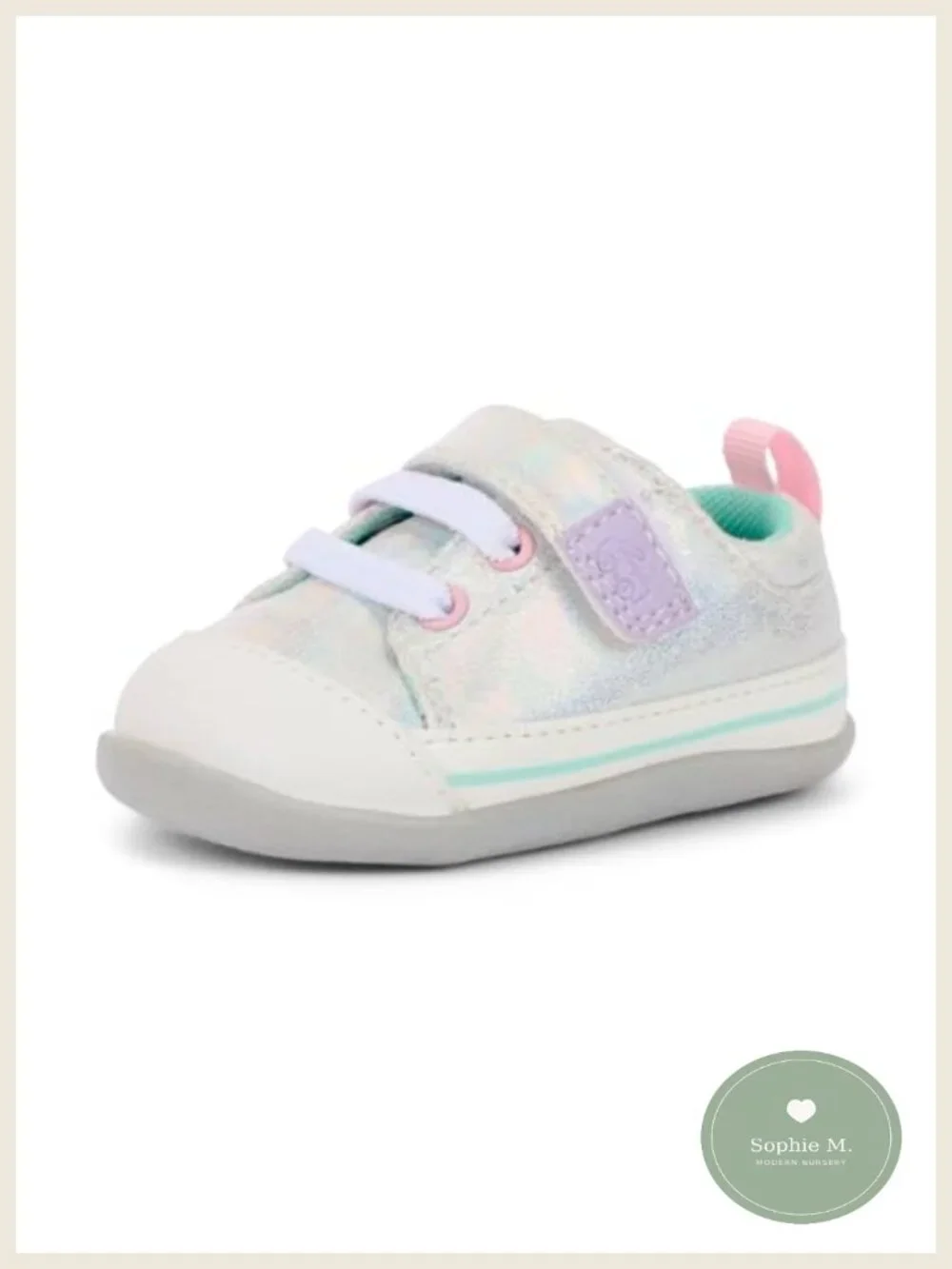 Baby First Walker Sneaker, Hook-and-Loop Strap, Breathable, Lightweight